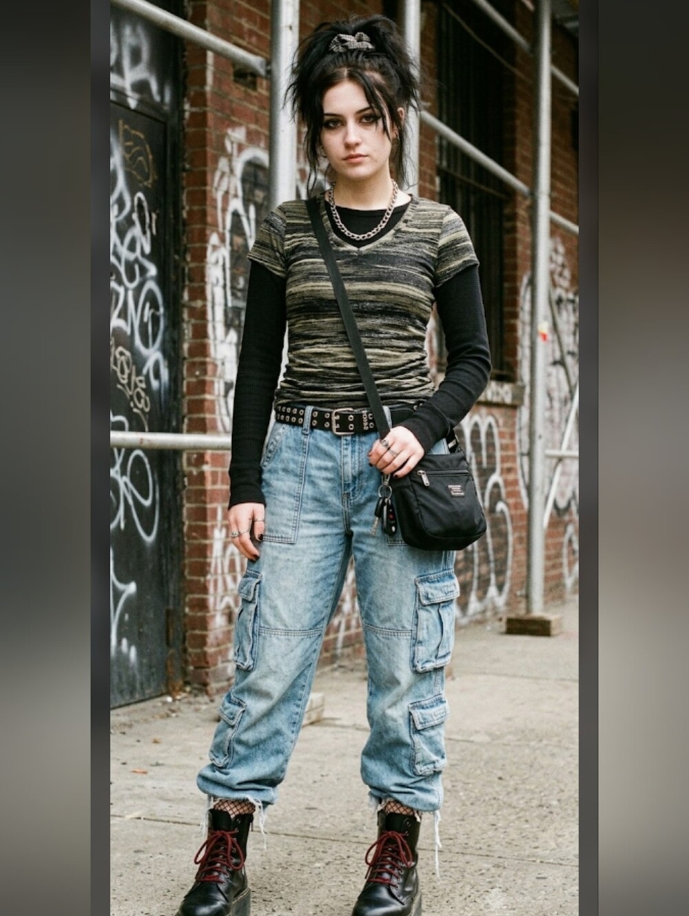 New York & Company Mesh Babydoll Top M 90s Y2K Grunge Whimsigoth #1